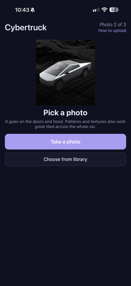 Picking a photo for a Cybertruck wrap